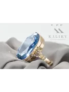 Akvamarinas 14k geltono aukso Žiedas Vintažinis stilius vrc113y